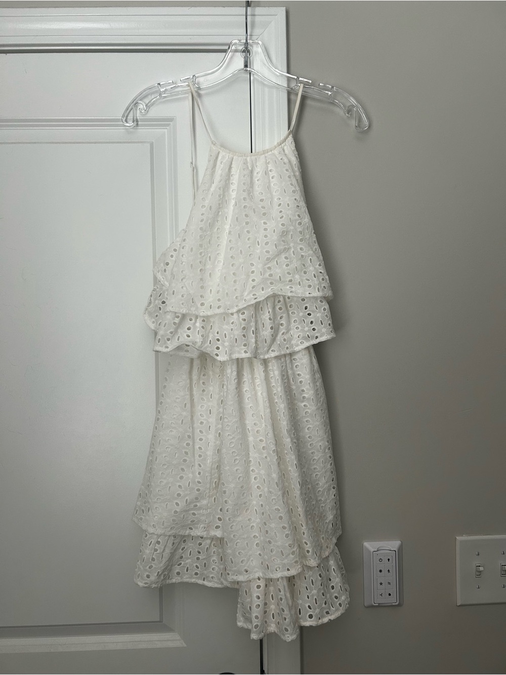 TCEC White Eyelet Halter Dress